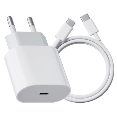 Incarcator Super Fast Charge, Flippy, Incarcator Fast Charge Compatibil Apple, 35 W, USB-C Adaptor, Cablu inclus USB-C, Alb foto
