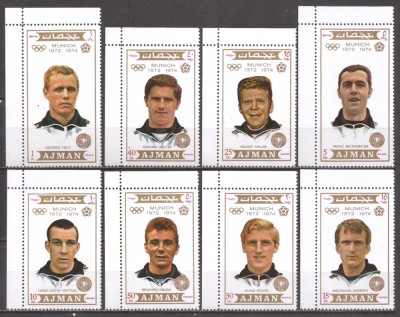 AJMAN 1971 SPORT FOTBALISTI GERMANI ( serie dantelata ) MNH foto