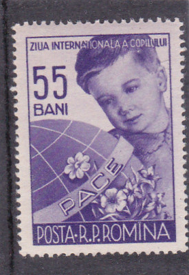 ROMANIA 1956 - ZIUA INTERNATIONALA A COPILULUI - MNH - LP 406 foto