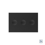 Intrerupator triplu wireless cu touch Livolo, standard italian, negru