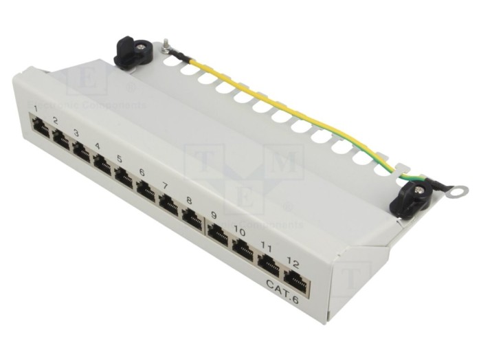 Patch panel RJ45 Cat 6, 12 porturi