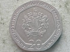 GIBRALTAR-20 PENCE 2017 (50th Anniversary of the Referendum)