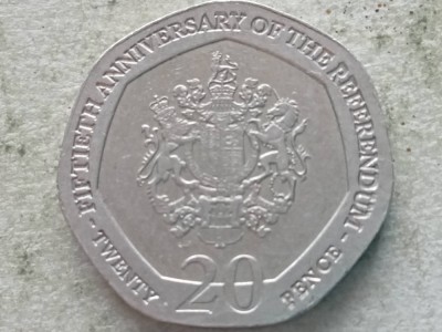 GIBRALTAR-20 PENCE 2017 (50th Anniversary of the Referendum) foto