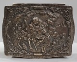 Caseta din argint pentru bijuterii, decorata cu scena pastorala, Germania, cca. 1900