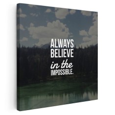 Tablou mesaj motivational despre incredere, albastru 1463 Tablou canvas pe panza CU RAMA 30x30 cm