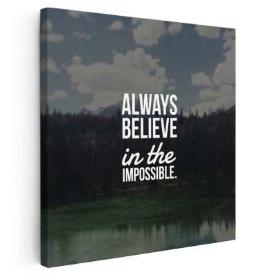 Tablou mesaj motivational despre incredere, albastru 1463 Tablou canvas pe panza CU RAMA 80x80 cm foto