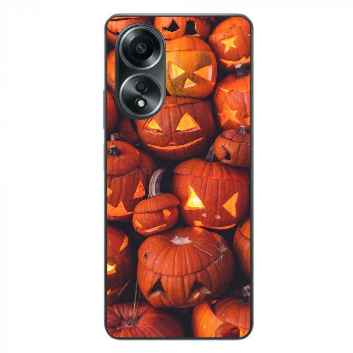 Husa compatibila cu Oppo A58 4G Silicon Gel Tpu Model Halloween Dovleci Luminosi