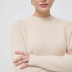 BOSS pulover din amestec de lana femei, culoarea bej