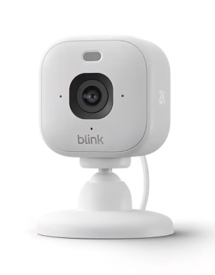 Camera de supraveghere plug-in, Blink Mini 2K+, rezoluţie 2K, zoom 4&amp;times;, vedere nocturna colora cu proiector, compatibila Alexa foto
