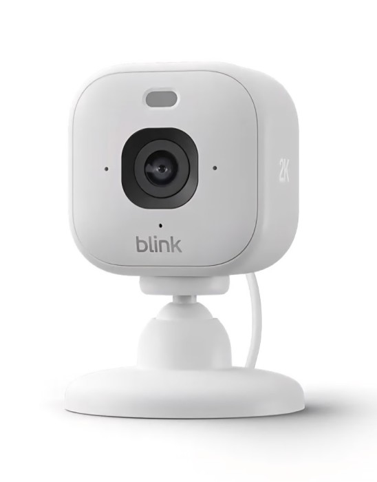 Camera de supraveghere plug-in, Blink Mini 2K+, rezoluţie 2K, zoom 4&times;, vedere nocturna colora cu proiector, compatibila Alexa