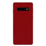 Cumpara ieftin Set Folii Skin Acoperire 360 Compatibile cu Samsung Galaxy S10 Plus (Set 2) - ApcGsm Wraps Carbon Geranium Red, Rosu, Oem