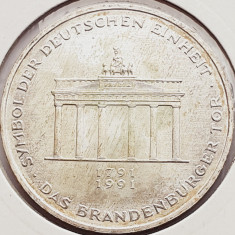 508 Germania 10 mark 1991 Brandenburg Gate in Berlin - A - km 177 argint