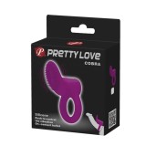 Inel vibrator pentru penis cu stimulator clitoridian Pretty Love Cobra mov