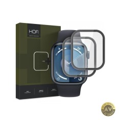 Folie Protectie HOFI Hybrid PRO+ pentru Apple Watch 45mm Series Set 2 bucati Plastic Neagra