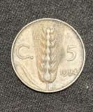 Moneda 5 centesimi 1924 Italia