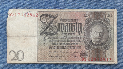 20 ReichsMark 1929 Germania / mark marci seria 12442842 foto