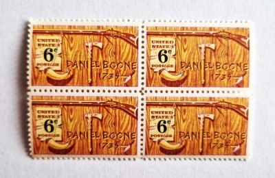 4 timbre SUA Statele Unite bloc de 4 val. MNH 1968 Daniel Boone 6 cents foto