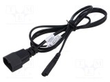 Cablu AKYGA 2x0,5mm2 IEC C14 tată - IEC C7 mamă, 1,5m, negru, 2,5A