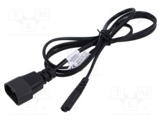 Cablu AKYGA 2x0,5mm2 IEC C14 tată - IEC C7 mamă, 1,5m, negru, 2,5A