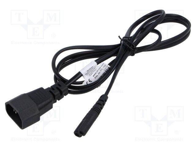 Cablu AKYGA 2x0,5mm2 IEC C14 tată - IEC C7 mamă, 1,5m, negru, 2,5A