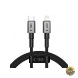Cablu Date si Incarcare USB-C - Lightning Tech-Protect Ultraboost DNA 27W 1m Gri