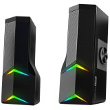 Cumpara ieftin Boxe PC 2in1 GoGEN PSU103, 2 x 3 W, Bluetooth, iluminare RGB, USB, negru