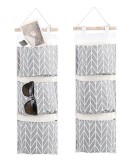 Organizator Jucarii Pliabil 3 Suporturi In/Bumbac 67x20 Gri Pro Cart - Raft Suspendat Baie, Economie Spatiu, Impermeabil