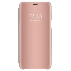 Husa Samsung, Galaxy A40, A405F, Clear View Flip Mirror Stand, Roz/Pink