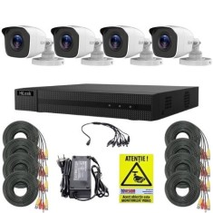 Sistem supraveghere Hilook, 8 camere 2MP IR 20m, DVR 8 canale 2MP, Accesorii montaj, Autocolant Rovision SafetyGuard Surveillance