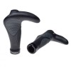 Set 2 Mansoane Bicicleta Ergonomice cu Coarne Lock-On Gri/Negru - AWR2237