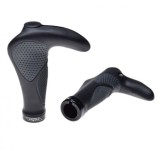 Set 2 mansoane biciclete ergonomice cu coarne, LockOn, culoare gri/negru Cod:AWR2237