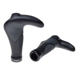 Set 2 mansoane biciclete ergonomice cu coarne, LockOn, culoare gri/negru Cod:AWR2237
