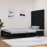 vidaXL Tăblie de pat pentru perete, negru, 108x3x90 cm, lemn masiv pin