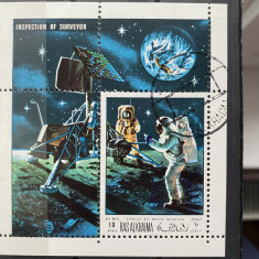PC117 - Ras al Khaima 1970 Explorarea Spatiului/ Apollo 12 colita stampilata