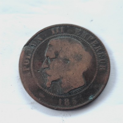 Franta 10 centimes 1855 M Napoleon lll foto