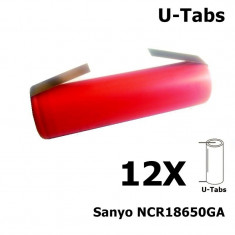 Sanyo NCR18650GA 18650 3350mAh 10A 3.6V Li-ion Set 12 Buca?i, Tip Urechi de lipire in U foto