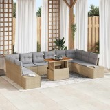 VidaXL Set de canapele pentru grădină 11 pcs Bej, Gri 100 x 55 x 73 cm