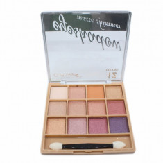 Paleta farduri de ochi, Gulflower, Eyeshadow Matte Shimmer, 12 culori, 01