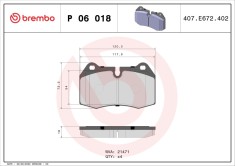 BREMBO P 06 018 PRIME LINE set placute frana,frana disc