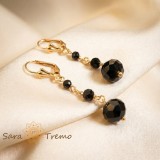 Cercei Noaptea Regala , Cercei lungi placati 18K Brazilia, 5 cm