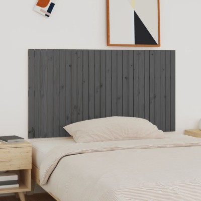Gossi tablie de pat pentru perete, gri, 166x3x90 cm, lemn masiv pin foto