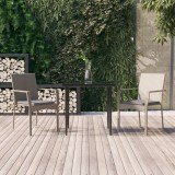 VidaXL Set mobilier de grădină cu perne, 3 piese, negru/gri, poliratan