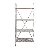 Cumpara ieftin Raft fier alb maro vintage 76x47x177 cm