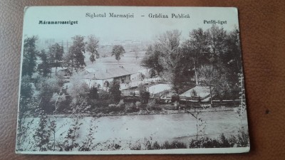 Carte postala, Sighetul Marmatiei, gradina Publica, inceput de secol XX foto