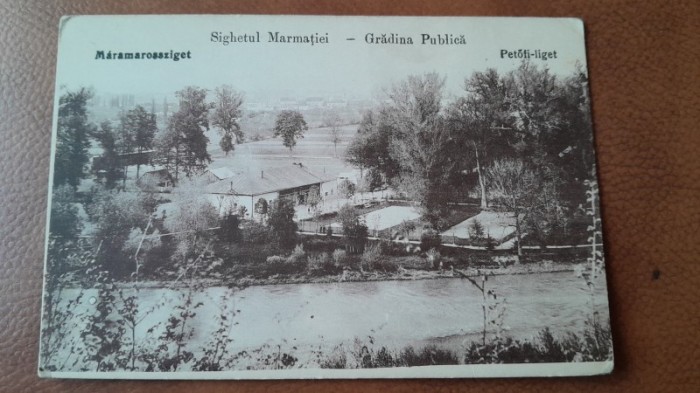 Carte postala, Sighetul Marmatiei, gradina Publica, inceput de secol XX