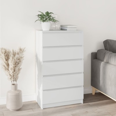 Gossi dulap cu sertar, alb, 60x36x103 cm, lemn prelucrat foto