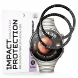 Folie Protectie Techsuit Nano Flex pentru Huawei Watch 4 Pro, Set 2 bucati, Plastic, Neagra