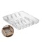 Organizator tacamuri si ustensile de bucatarie, 9 compartimente pentru sertar Koken, suport cutite, 43x39x5cm, Plastic/ Transparent