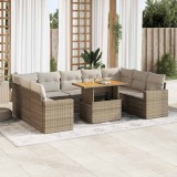 vidaXL Set canapele de grădină cu perne, 10 piese, bej, poliratan 3327082