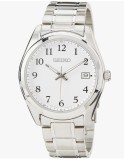 Cumpara ieftin Ceas barbatesc Seiko Dress SUR459P1 cu quartz, alb - RESIGILAT